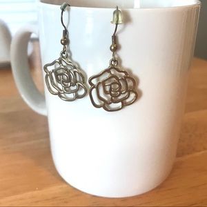 Gold Rose Earrings